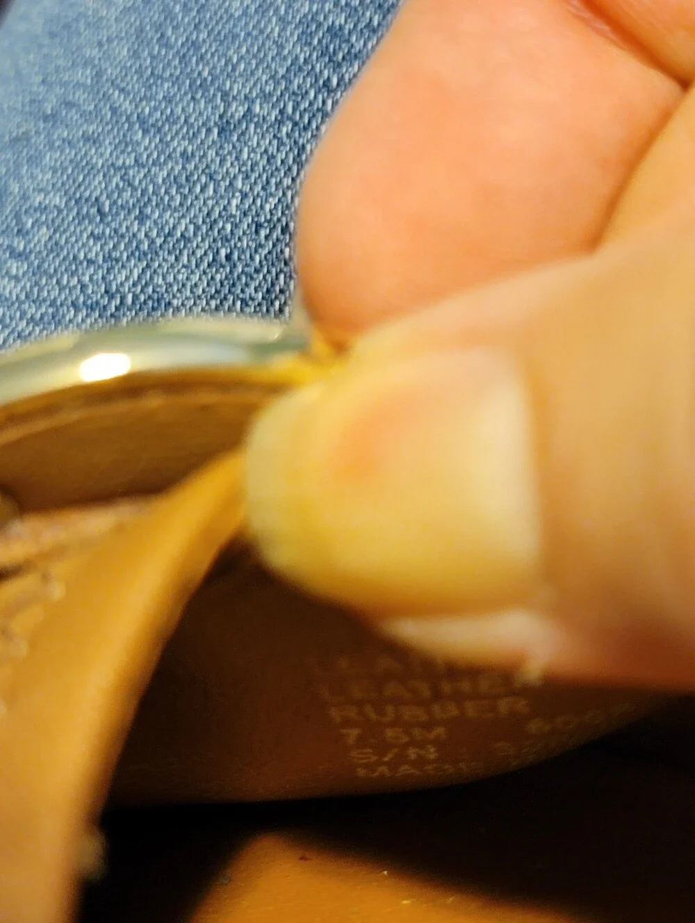 TORY BURCH Tan Leather Reva Ballet Flats Gold Logo 7.5
